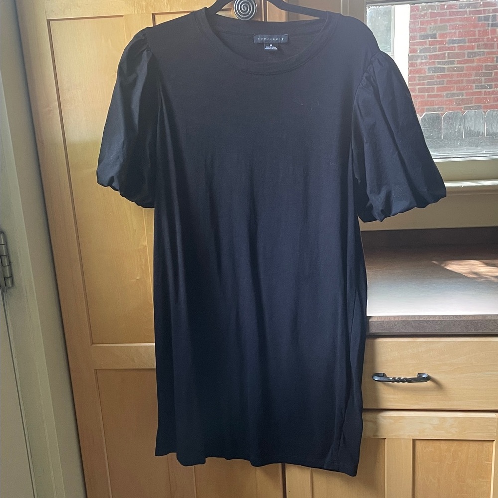 Sanctuary Puff Sleeve Dress Black Medium